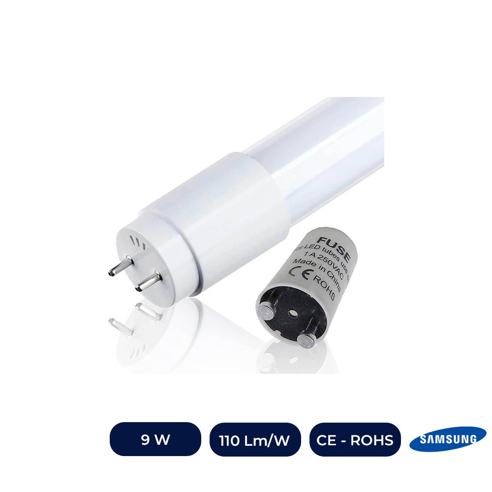 Tube LED 8W Verre 60cm 300° - LUMINOSITÉ ÉLEVÉE -SAMSUNG CHIP 