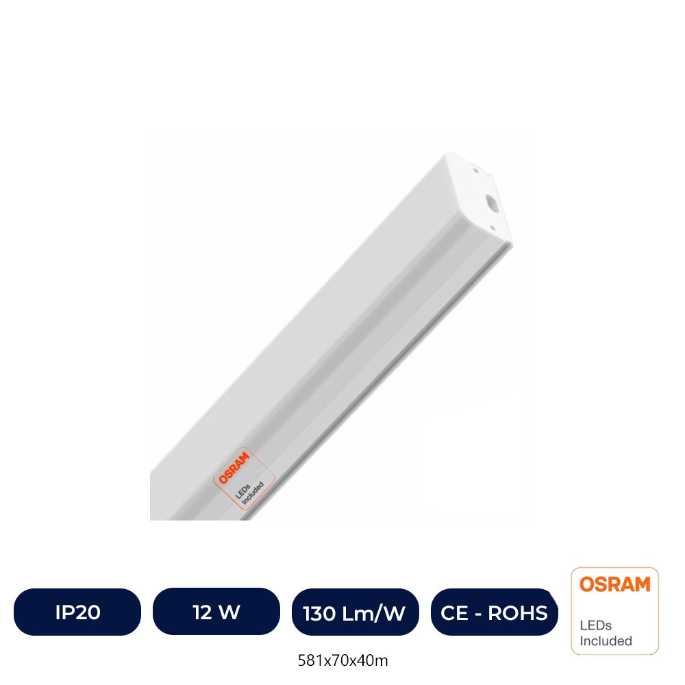 Barre LED - Linéaire 12W - OSRAM CHIP - Plafonds Exclusifs Et Personnalisables - 60Cm