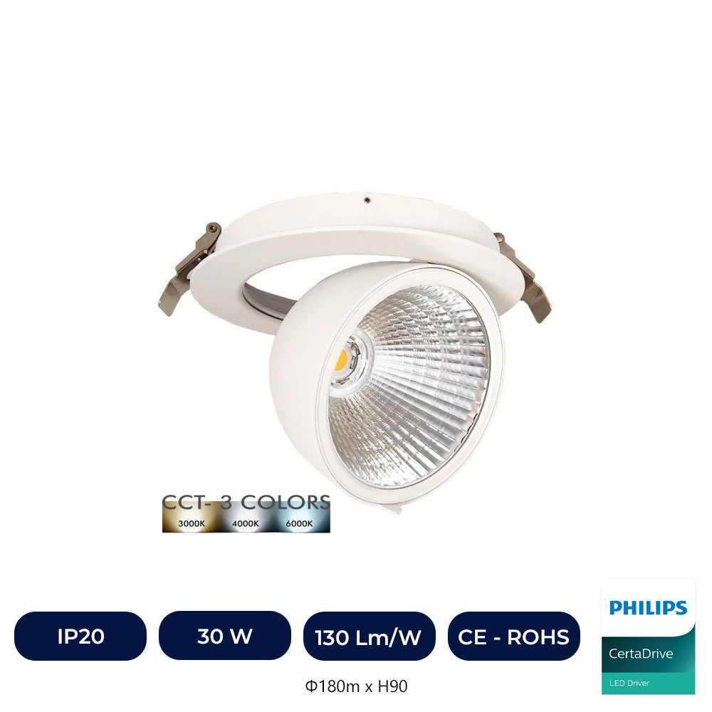 Plafonnier LED Philips 30W - CertaDrive - Circulaire Adressable