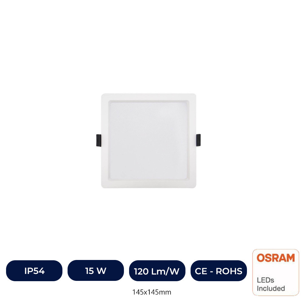 Plafonnier LED 15W Carré - OSRAM CHIP DURIS E 2835 - CCT - UGR17