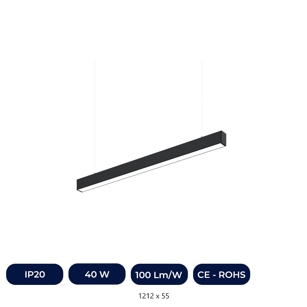 Lustre À Suspension Linéaire LED 40W - Interconnexion Linéaire - 3CCT - 120cm