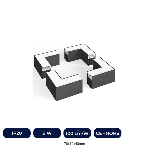 [3CCT-92089] Connecteur LED Angulaire 9W - Interconnexion Linéaire - 3CCT - 90º