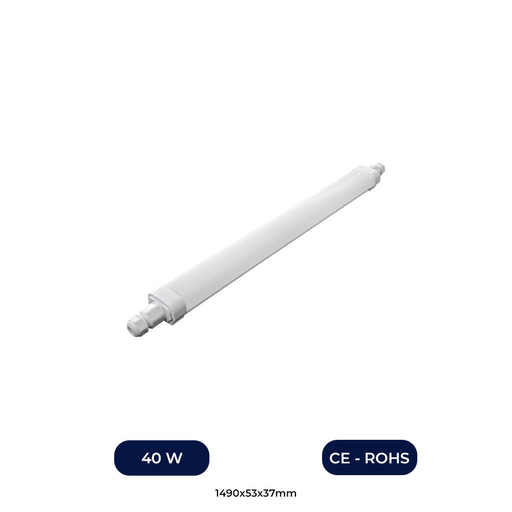 [IC05145WPE-PL-57K] Écran LED Étanche 40W 150cm 3300Lm IP65 Interconnectable En Série