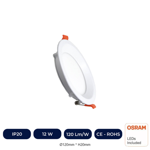 [IC24809] Plafonnier LED 12W Circulaire - OSRAM CHIP DURIS E 2835 - CCT - UGR19