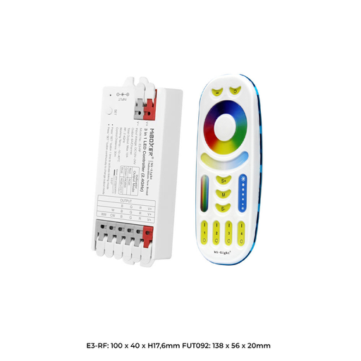 [ICFUT092] Pack Contrôleur LED CCT - RVB - 12-24V + Télécommande - 2,4GHz