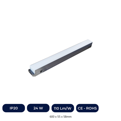 [ICLN24W-4K] Barre Linéaire LED 24W - Interconnectable - 60cm